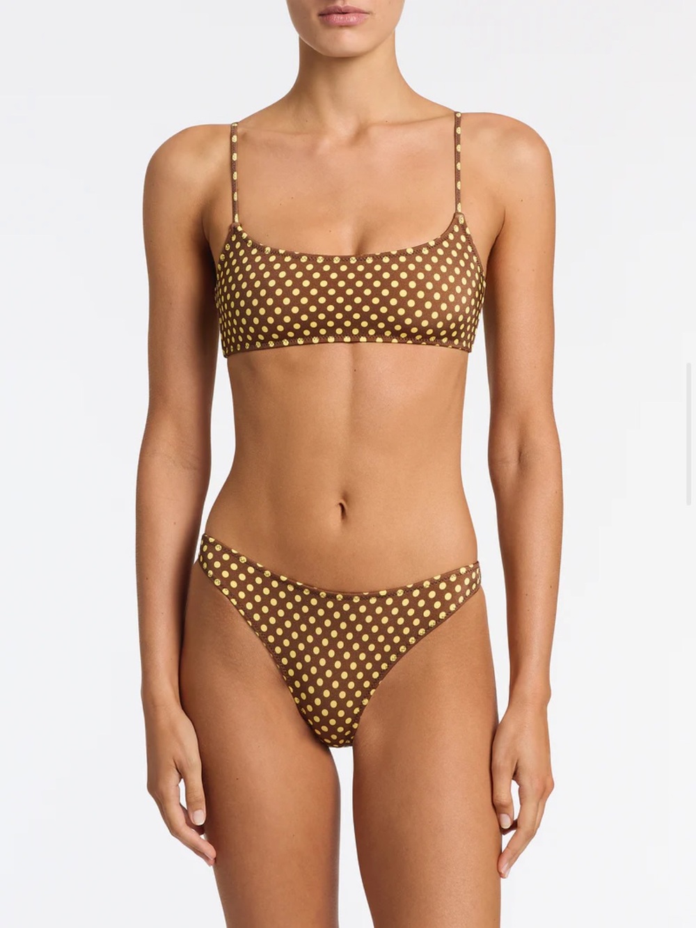 TRIANGL Brown and Yellow Polka Dot Mica - Cookie Scoop Bikini Set - Picture 3 of 7